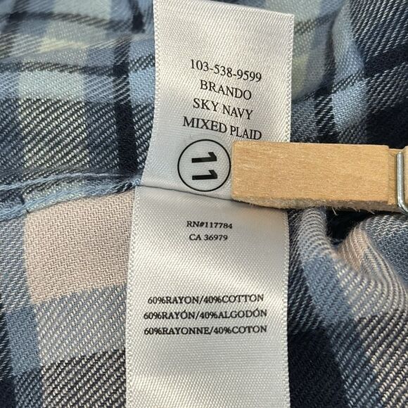 NWT Rails Brando Shirt Sky Navy Mixed Plaid XS Navy - Picture 14 of 15